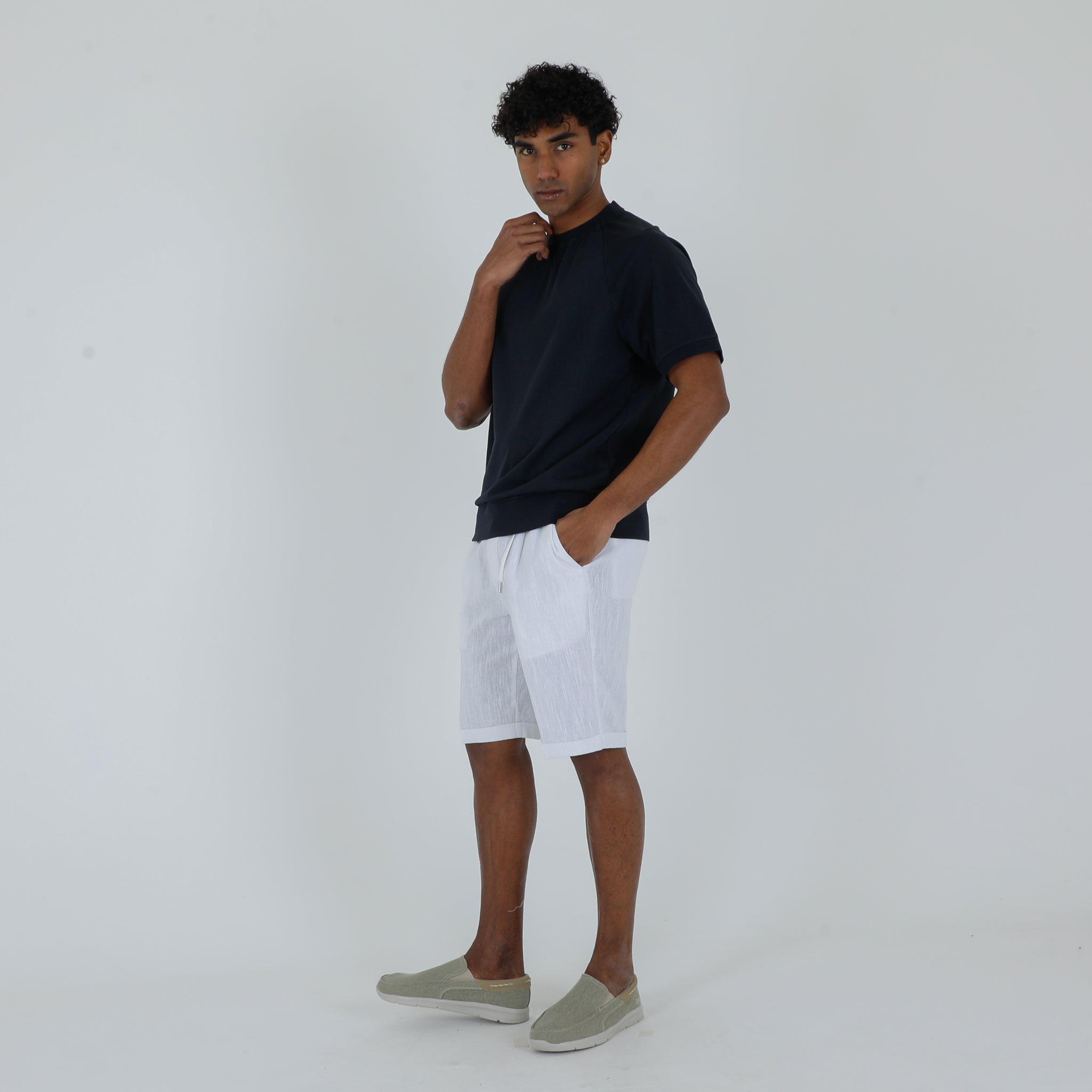 BERMUDA 100% LINO-11512|Colore:Bianco