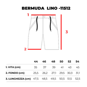 BERMUDA 100% LINO-11512|Colore:Blu