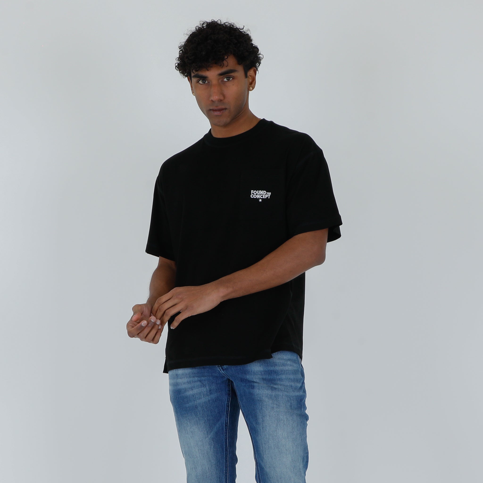 T-SHIRT POCKET RICAMO-11389|Colore:Nero