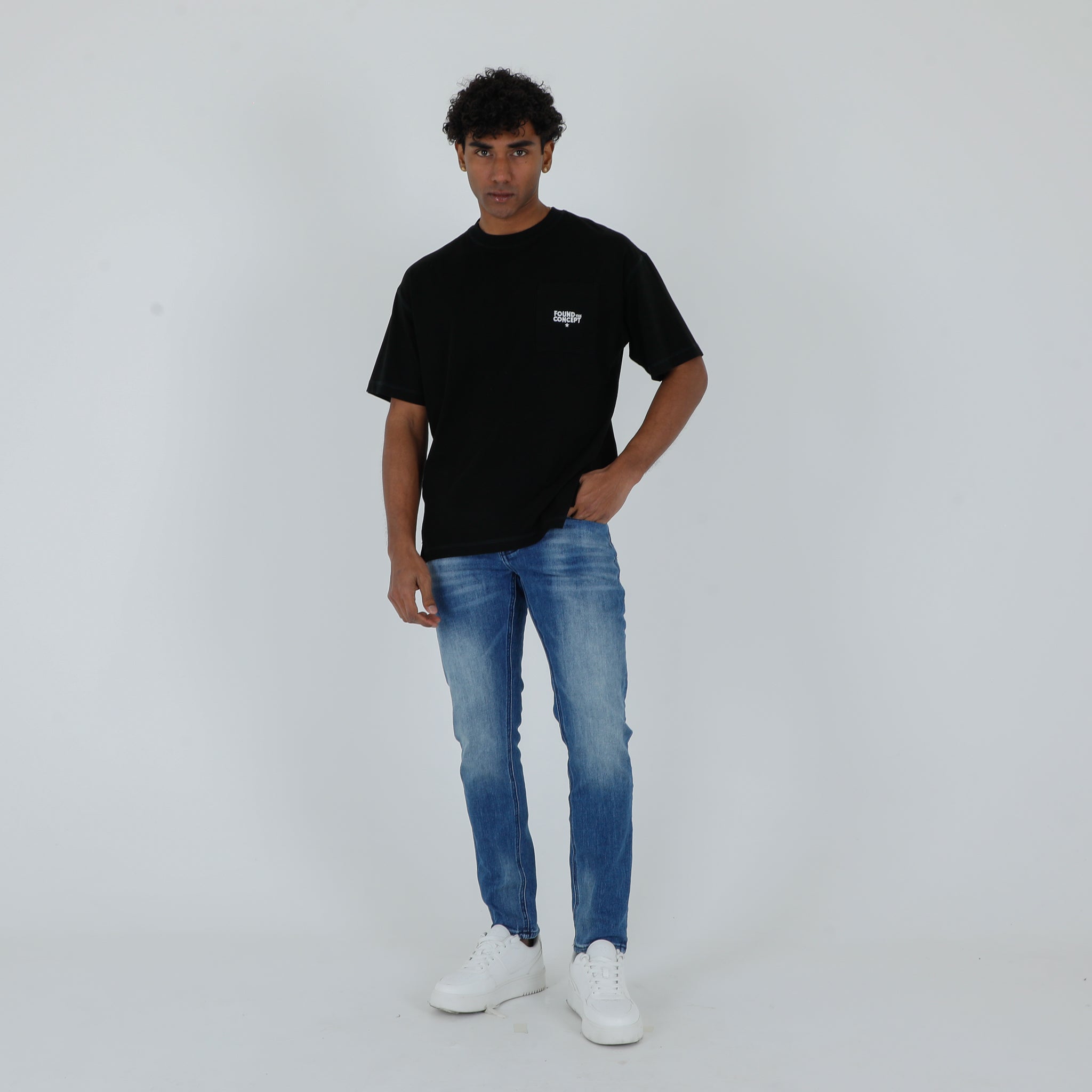 T-SHIRT POCKET RICAMO-11389|Colore:Nero