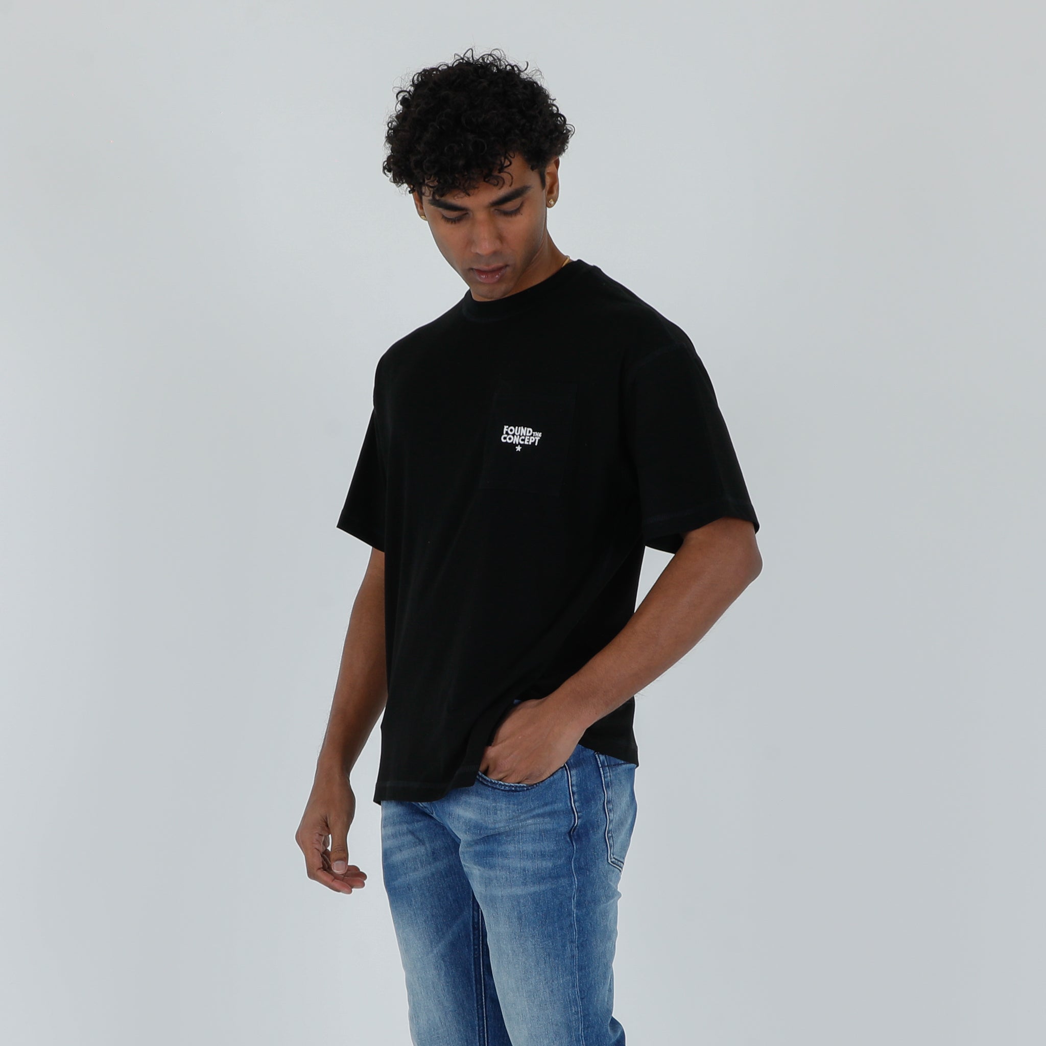 T-SHIRT POCKET RICAMO-11389|Colore:Nero
