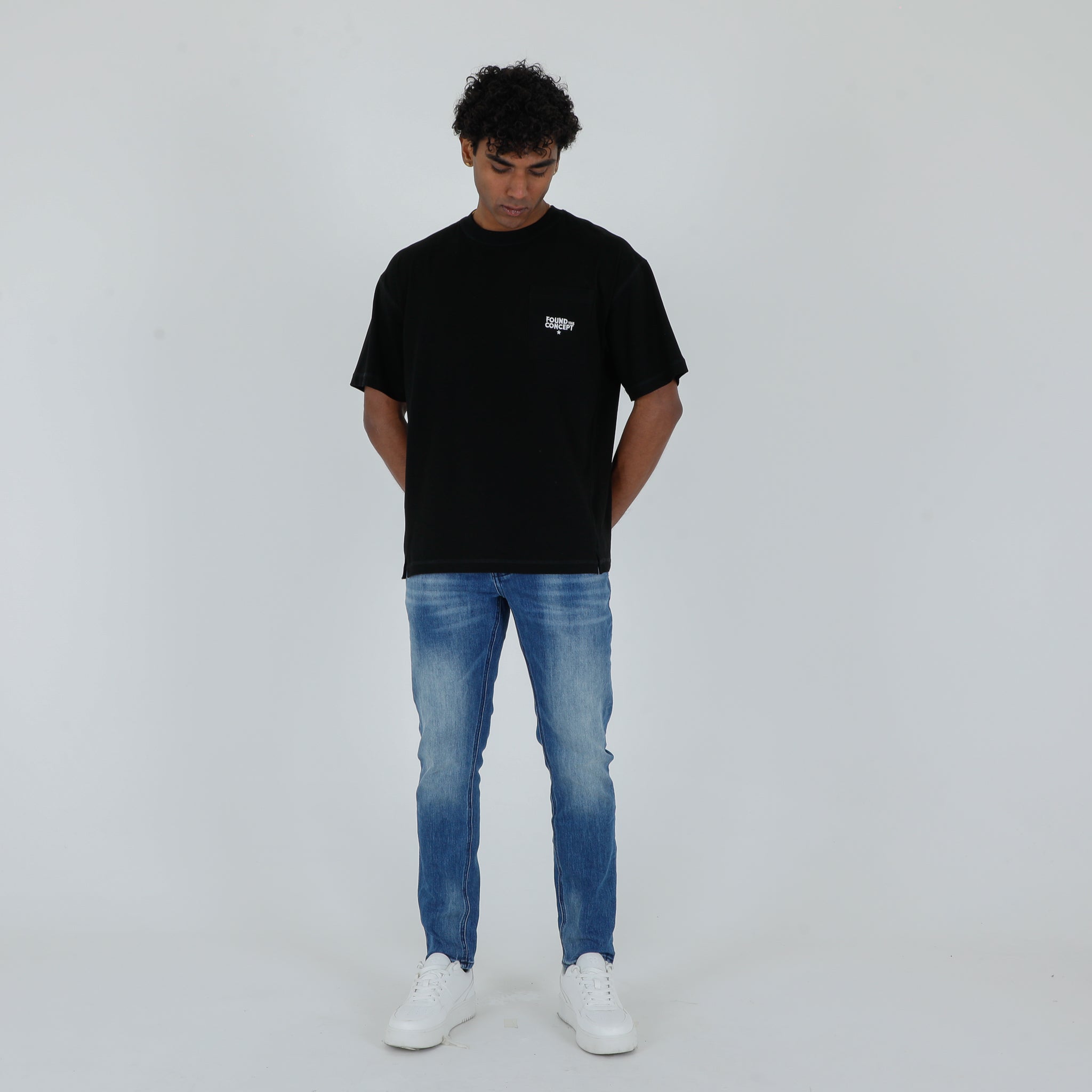T-SHIRT POCKET RICAMO-11389|Colore:Nero