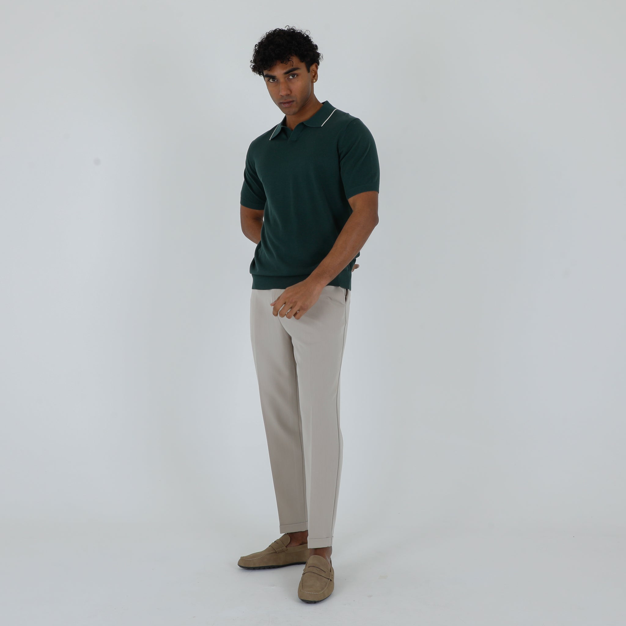 POLO DERBY CREPE COTONE-11535|Colore:Verde