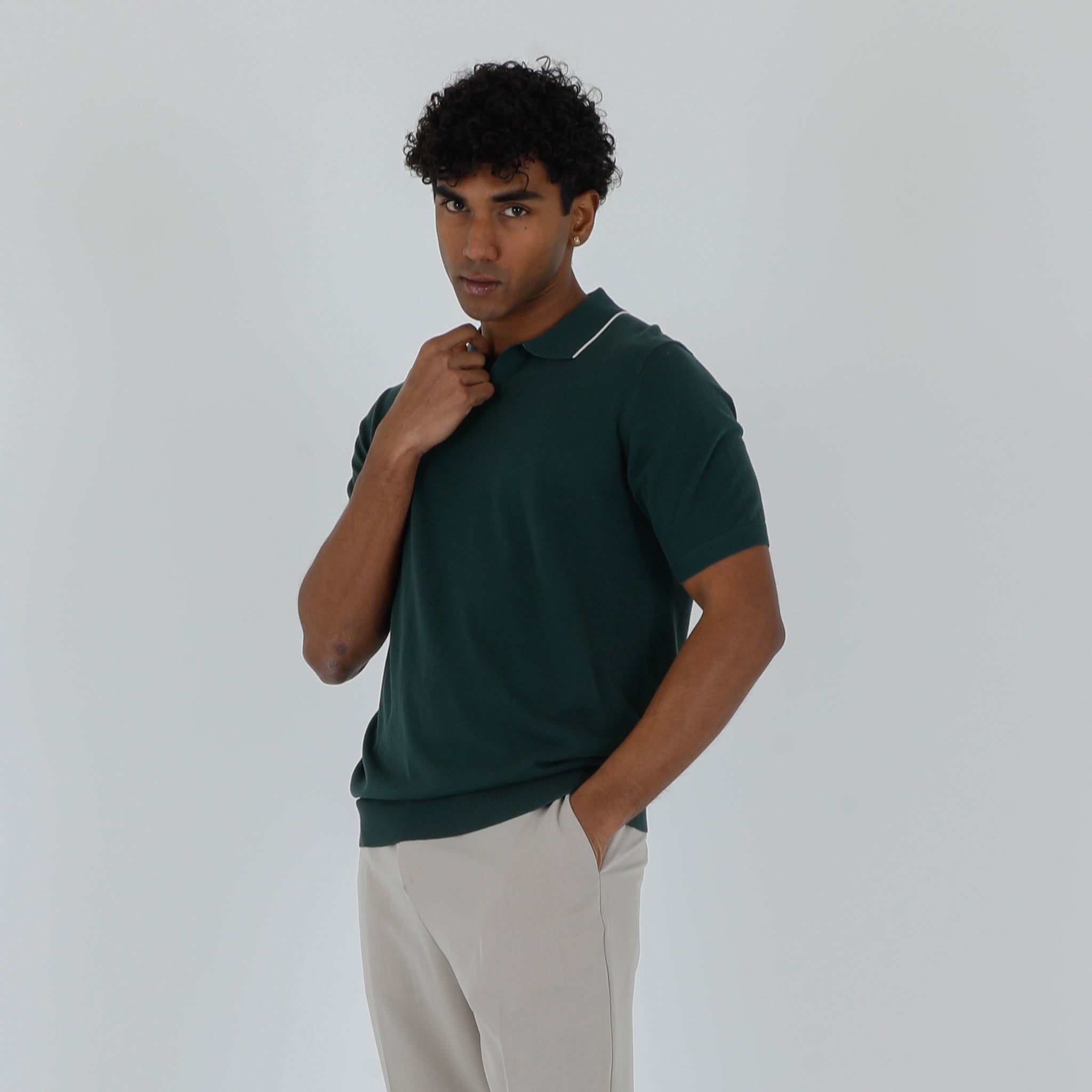 POLO DERBY CREPE COTONE-11535|Colore:Verde