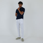 POLO MISTO LINO-11537|Colore:Blu