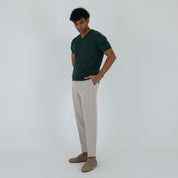 MAGLIA SCOLLO A V MISTO LINO-11539