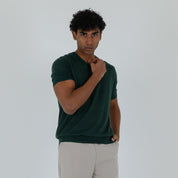 MAGLIA SCOLLO A V MISTO LINO-11539