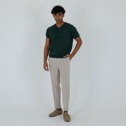 MAGLIA SCOLLO A V MISTO LINO-11539