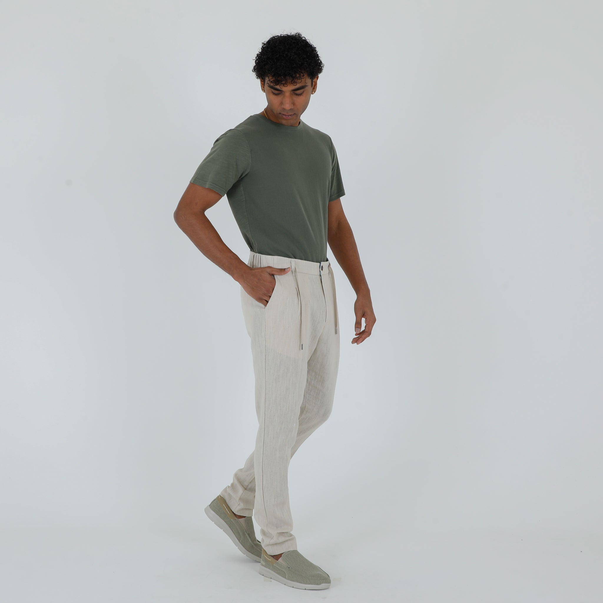 PANTALONE LINO-11511|Colore:Beige
