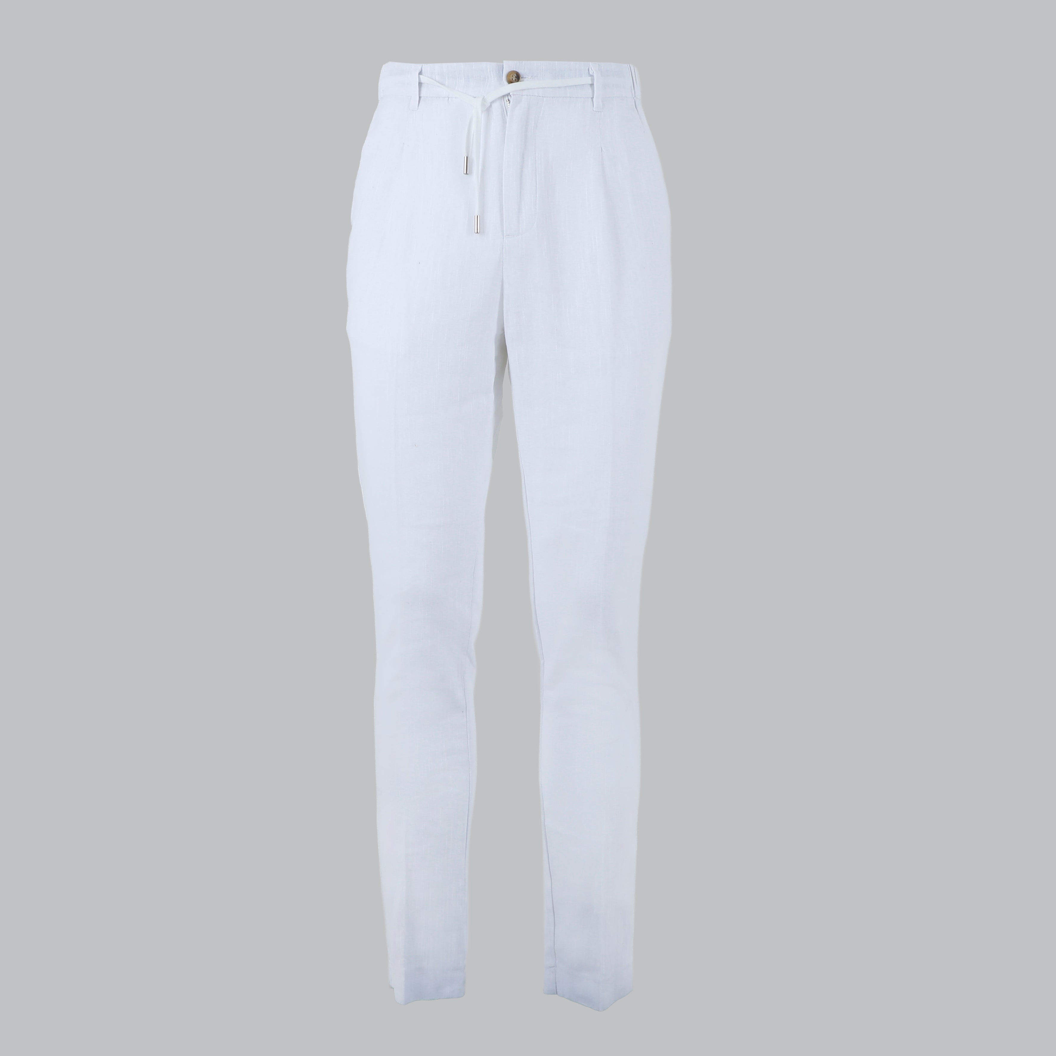 PANTALONE LINO-11511|Colore:Bianco
