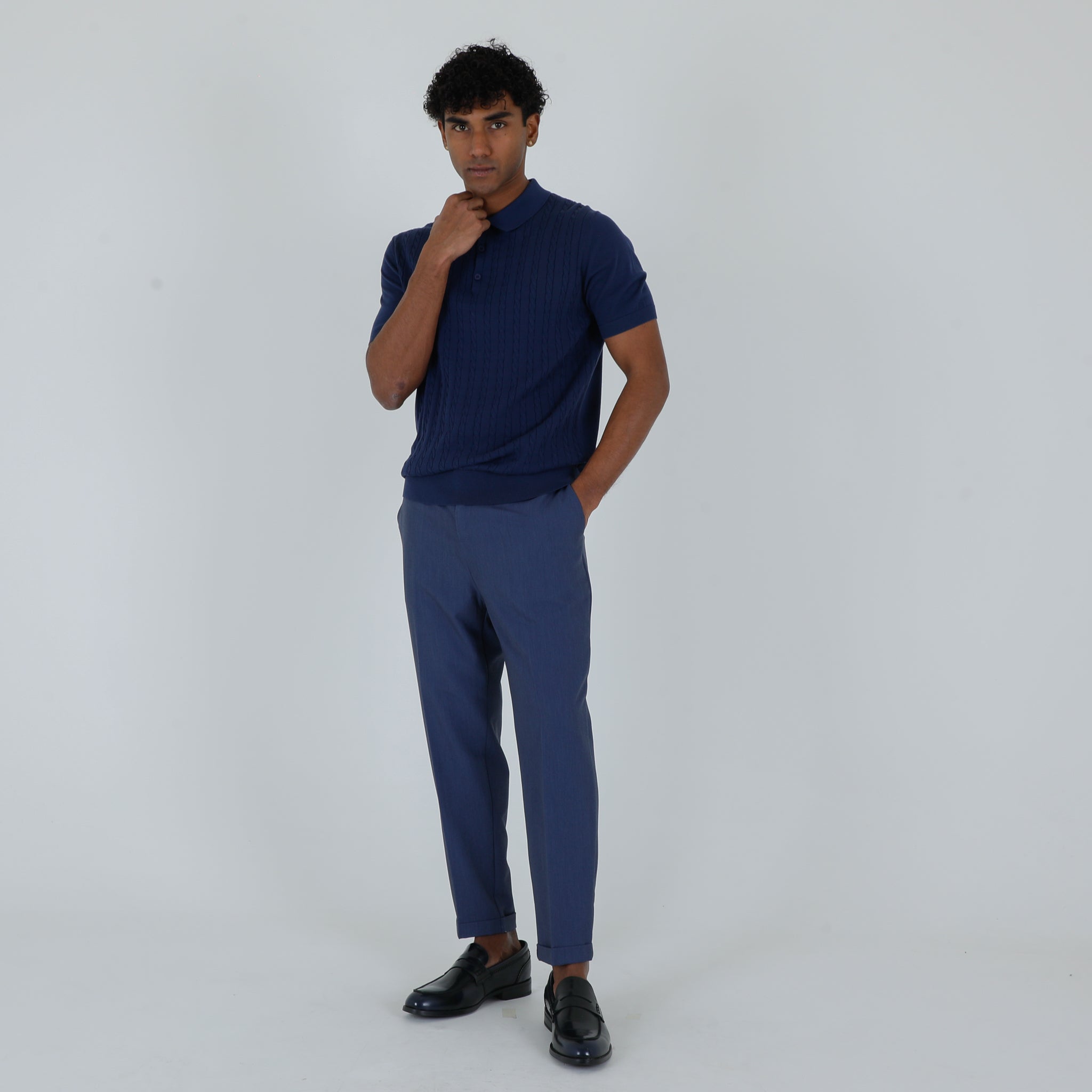 PANTALONI MEZZO ELASTICO-11507|Colore:Blu