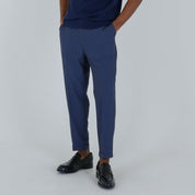 PANTALONI MEZZO ELASTICO-11507|Colore:Blu