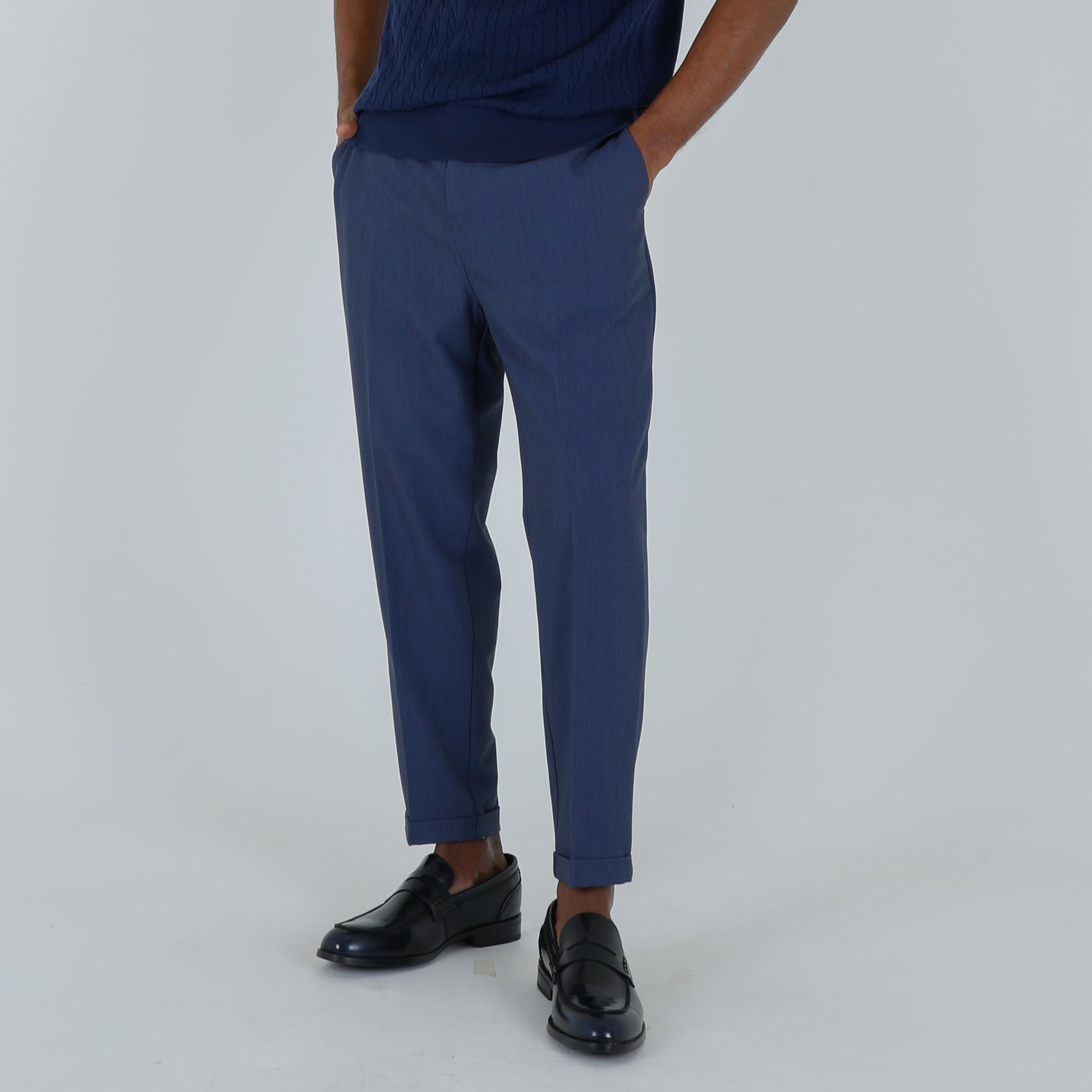 PANTALONI MEZZO ELASTICO-11507|Colore:Blu