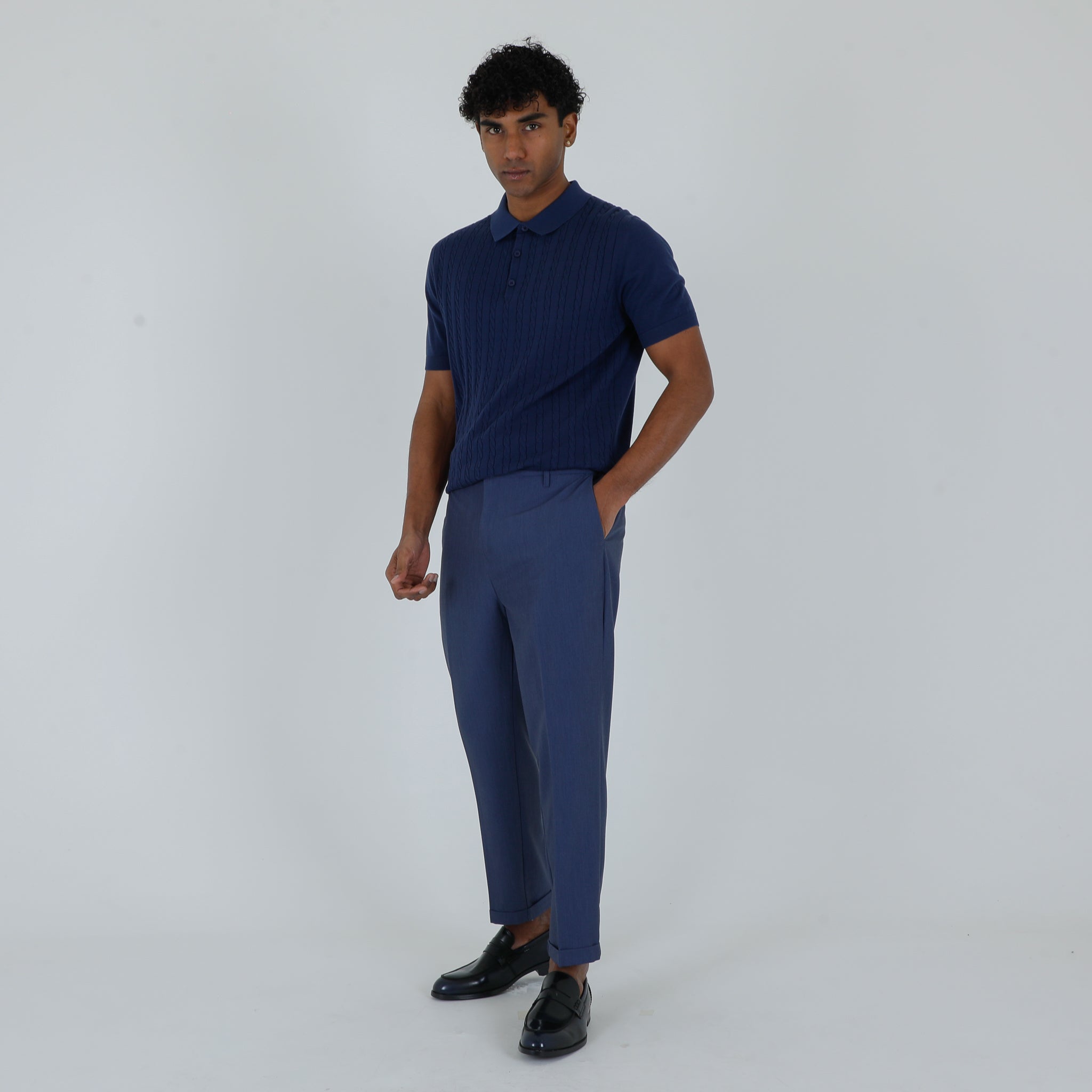 PANTALONI MEZZO ELASTICO-11507|Colore:Blu