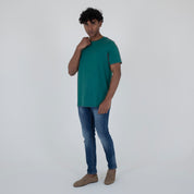 T-SHIRT MISTO SETA - 11353|Colore:Verde