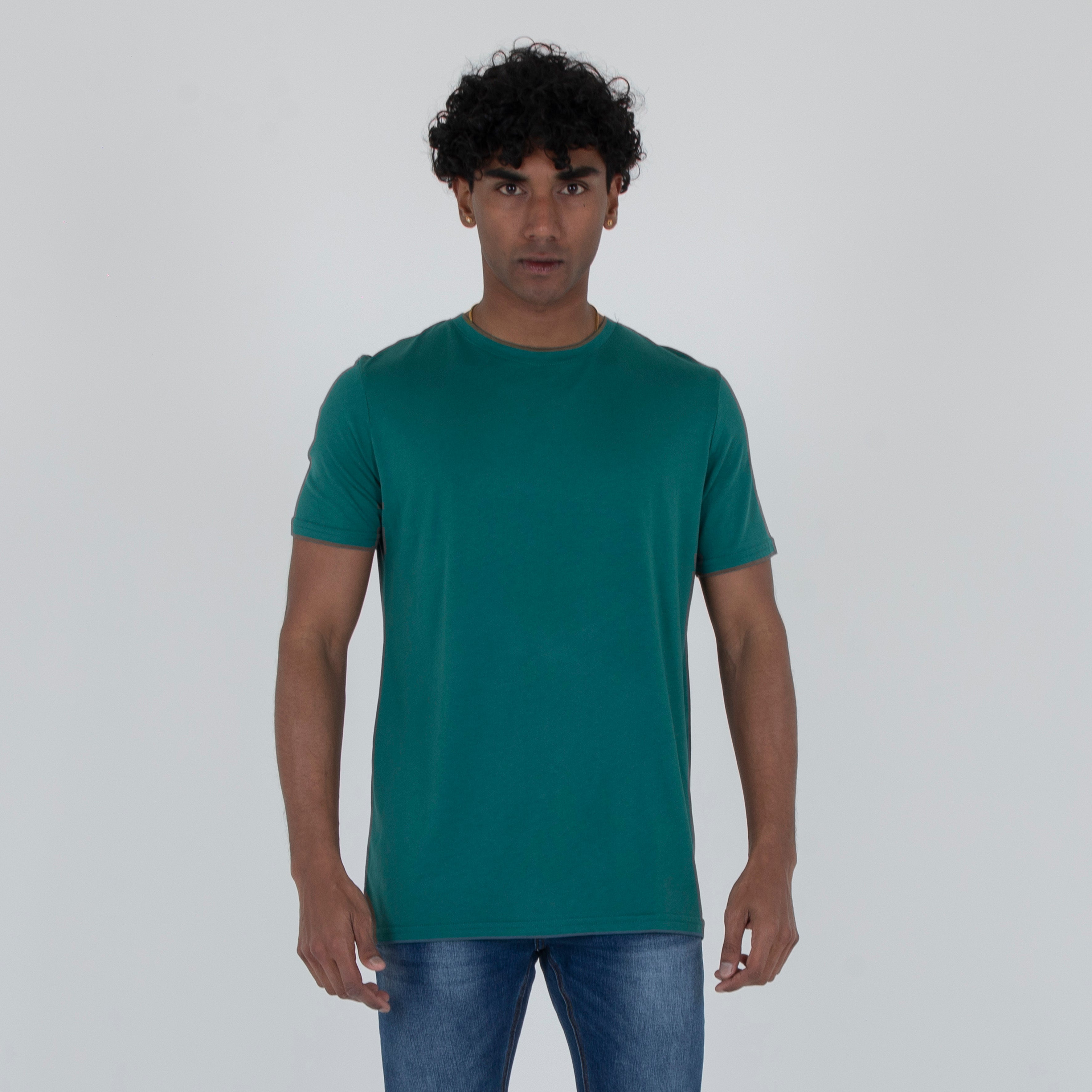 T-SHIRT MISTO SETA - 11353|Colore:Verde