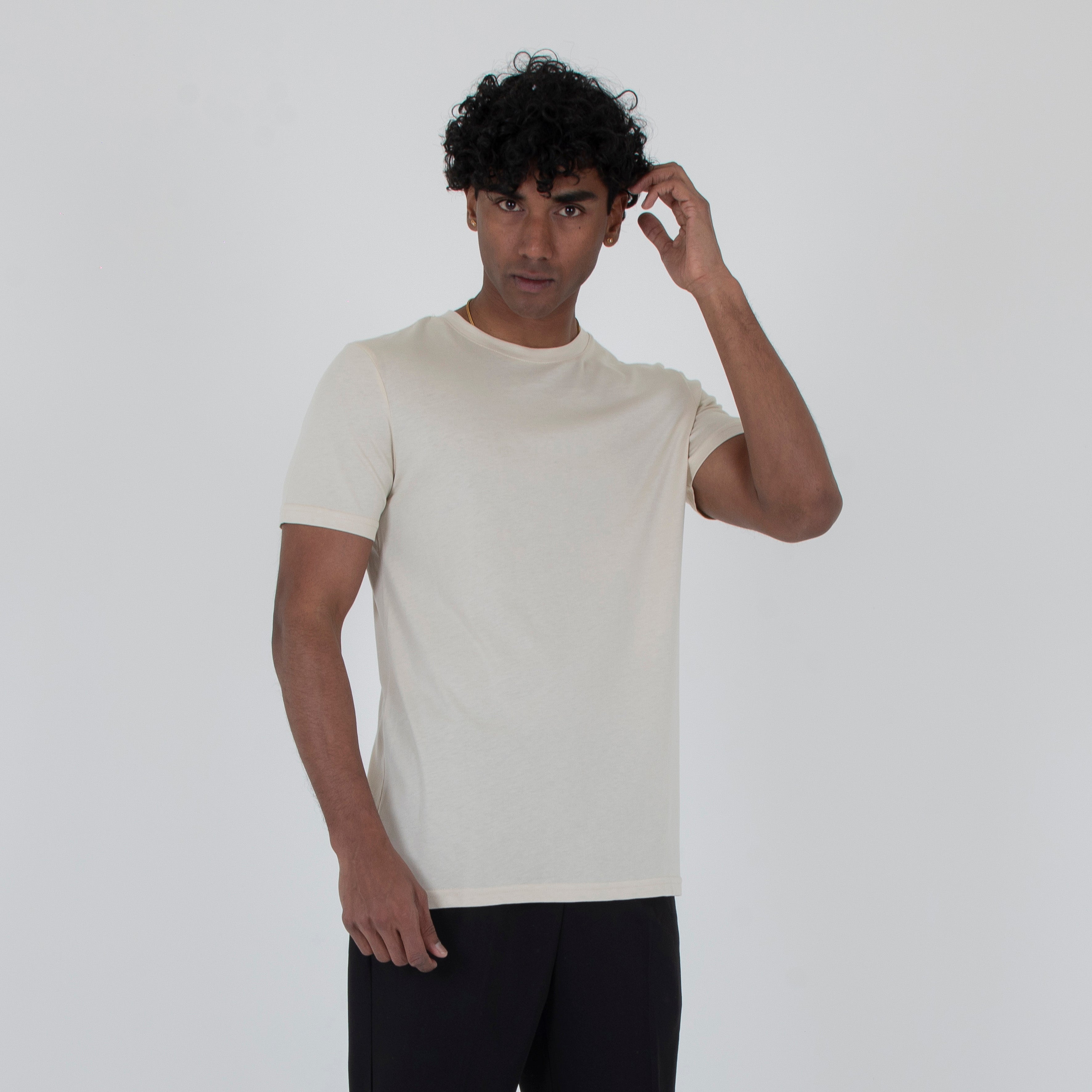 T-SHIRT MISTO SETA - 11353|Colore:Beige