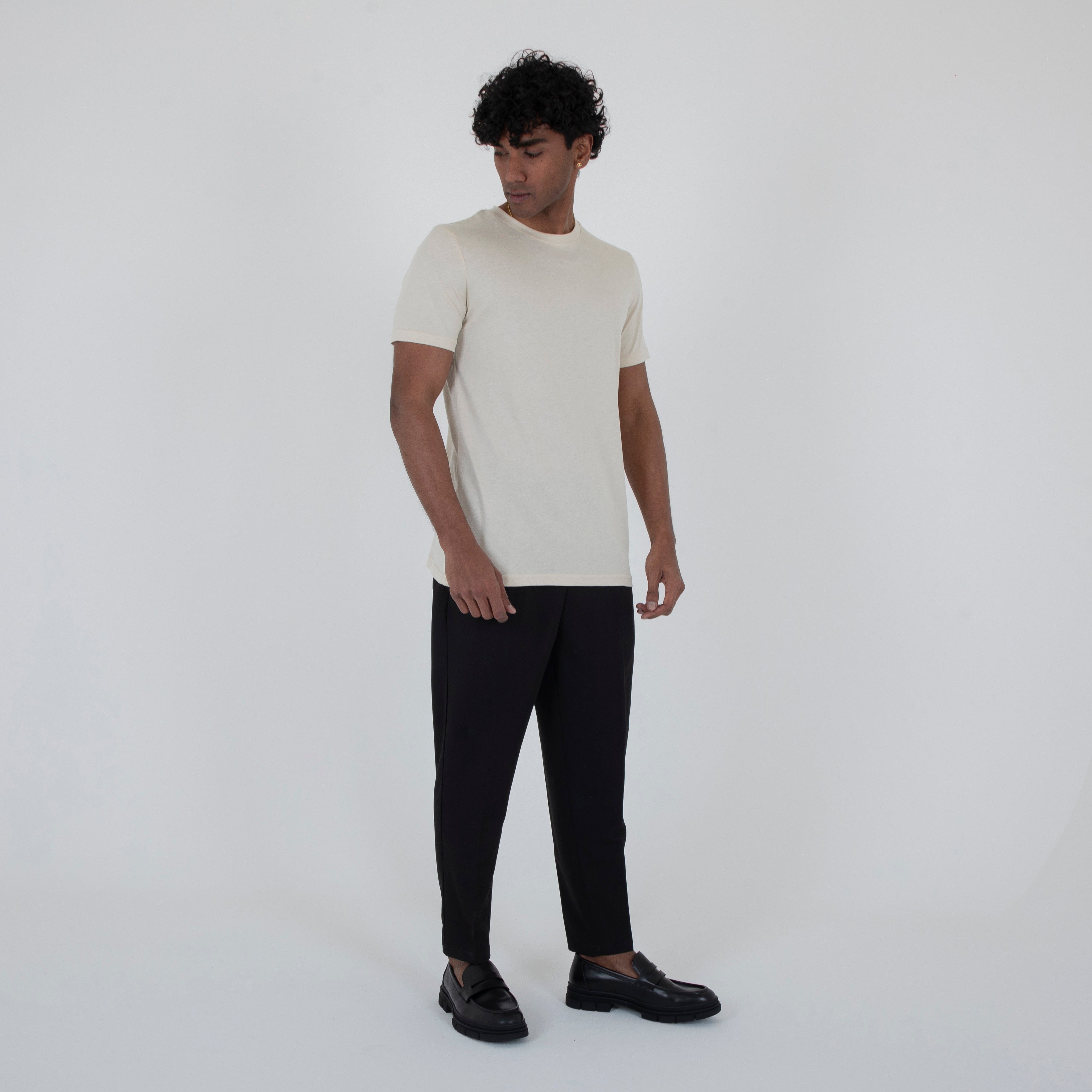 T-SHIRT MISTO SETA - 11353|Colore:Beige