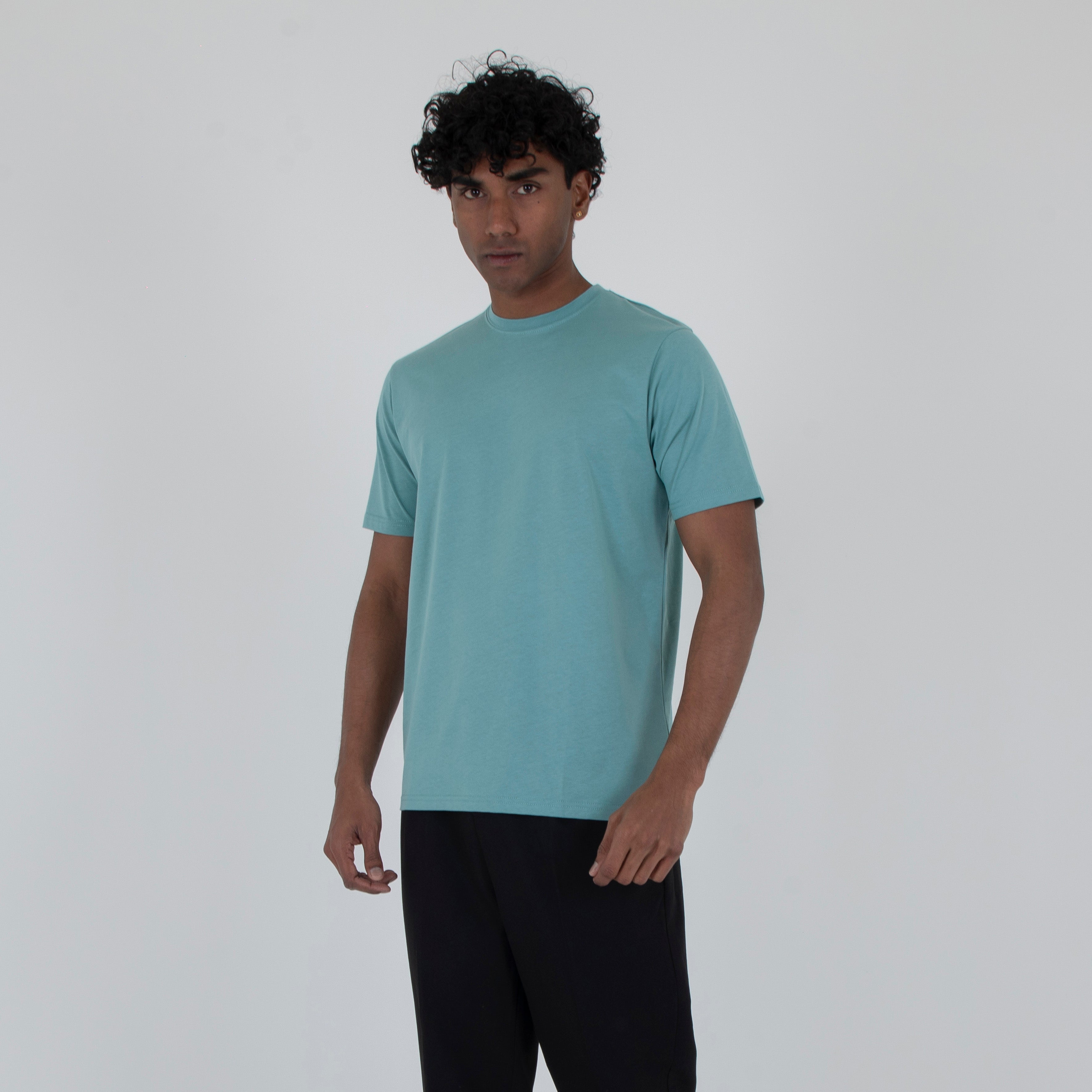 T-SHIRT BASIC 100% COTONE PREMIUM- 11361|Colore:Tiffany