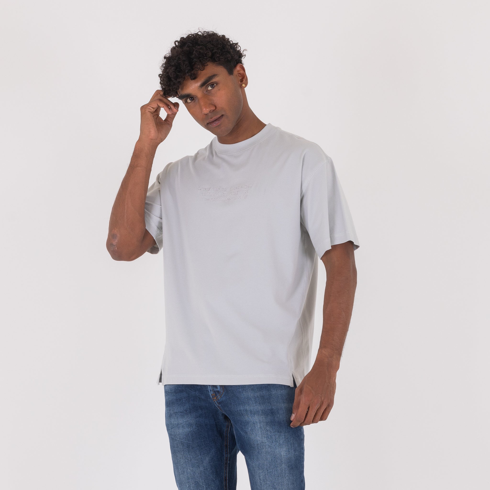 T-SHIRT JIM RICAMO-11392|Colore:Grigio