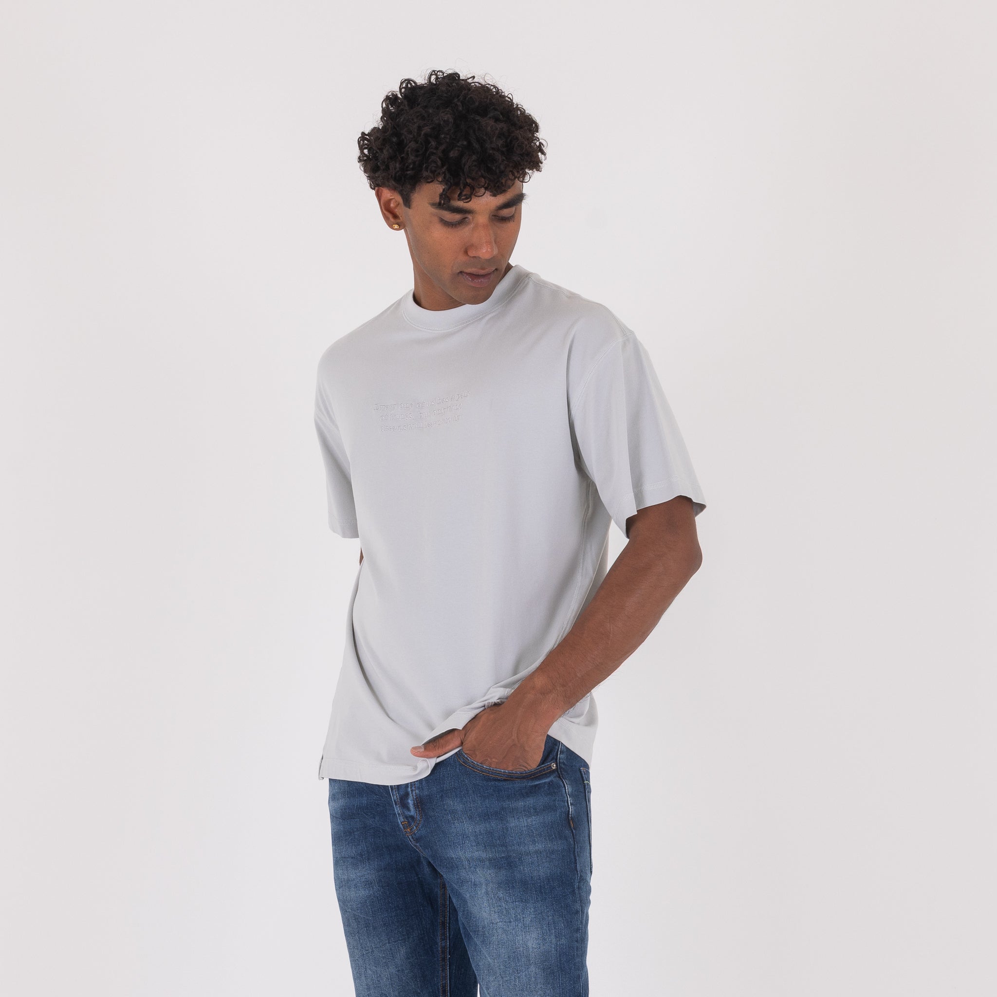 T-SHIRT JIM RICAMO-11392|Colore:Grigio