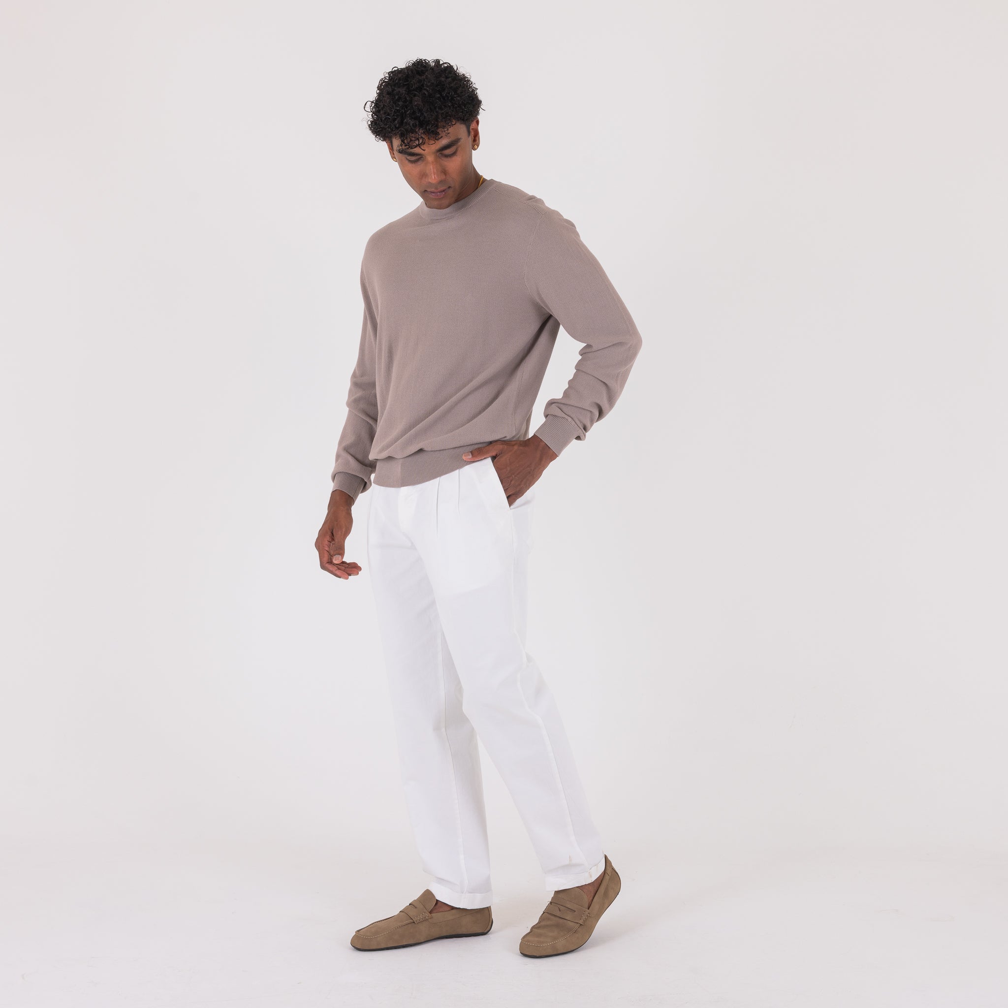 MAGLIA NIDO D'APE COTONE-11524|Colore:Beige