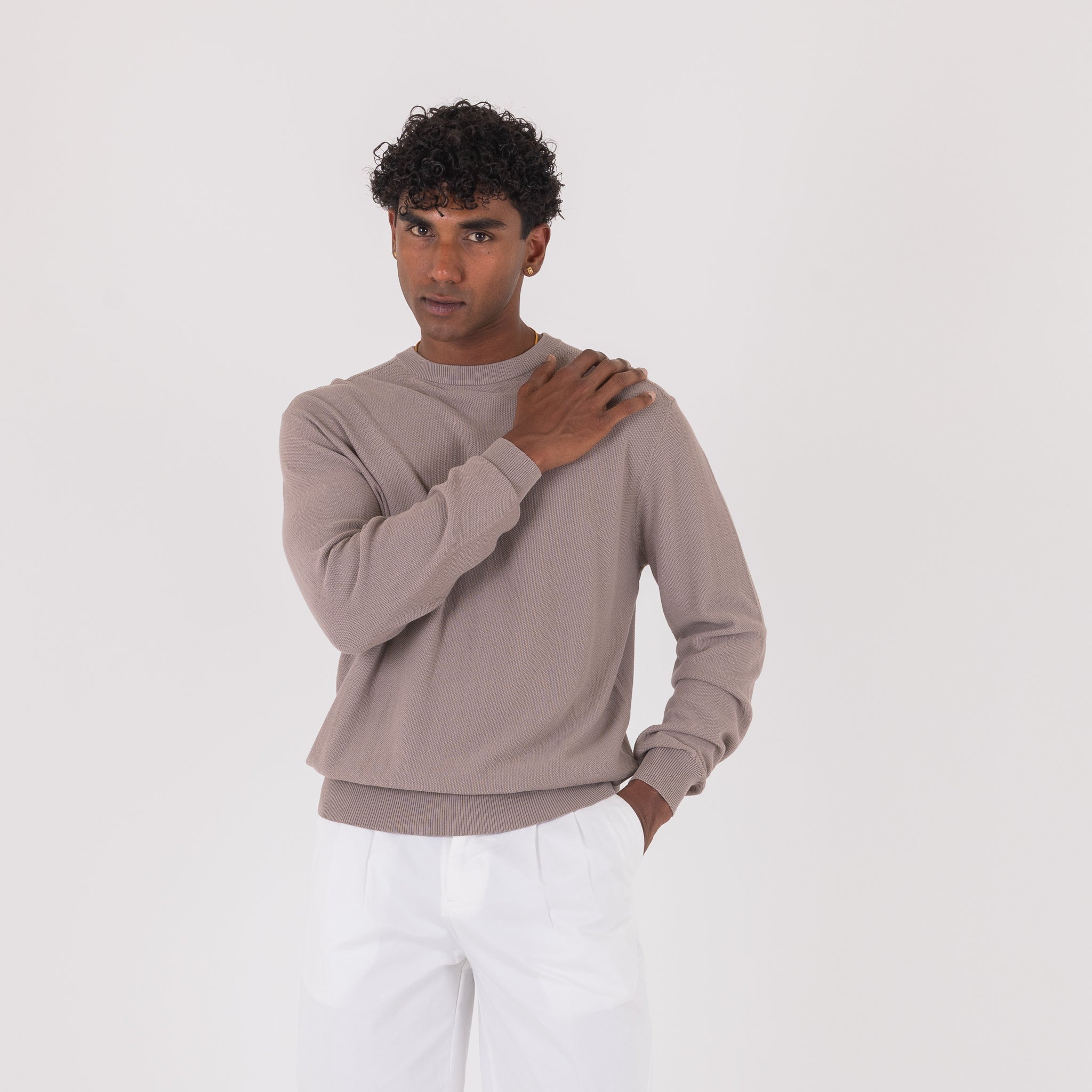 MAGLIA NIDO D'APE COTONE-11524|Colore:Beige