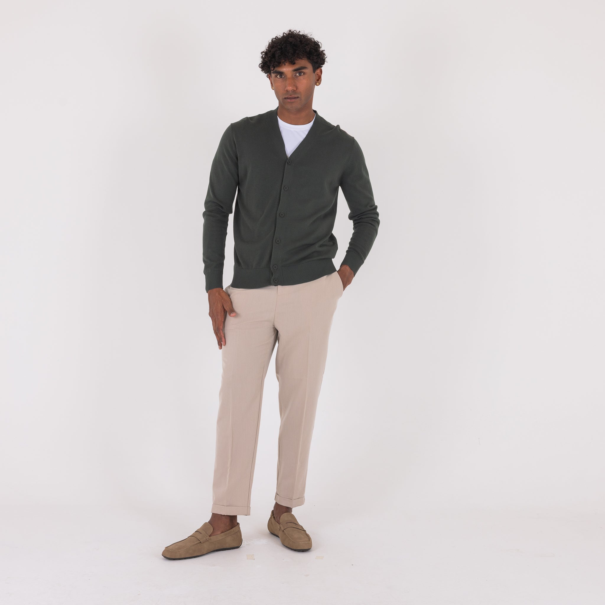 CARDIGAN COTONE M/LUNGA-11525|Colore:Verde