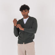 CARDIGAN COTONE M/LUNGA-11525|Colore:Verde