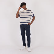 MAGLIA FASCE CREPE COTONE-11530|Colore:Panna