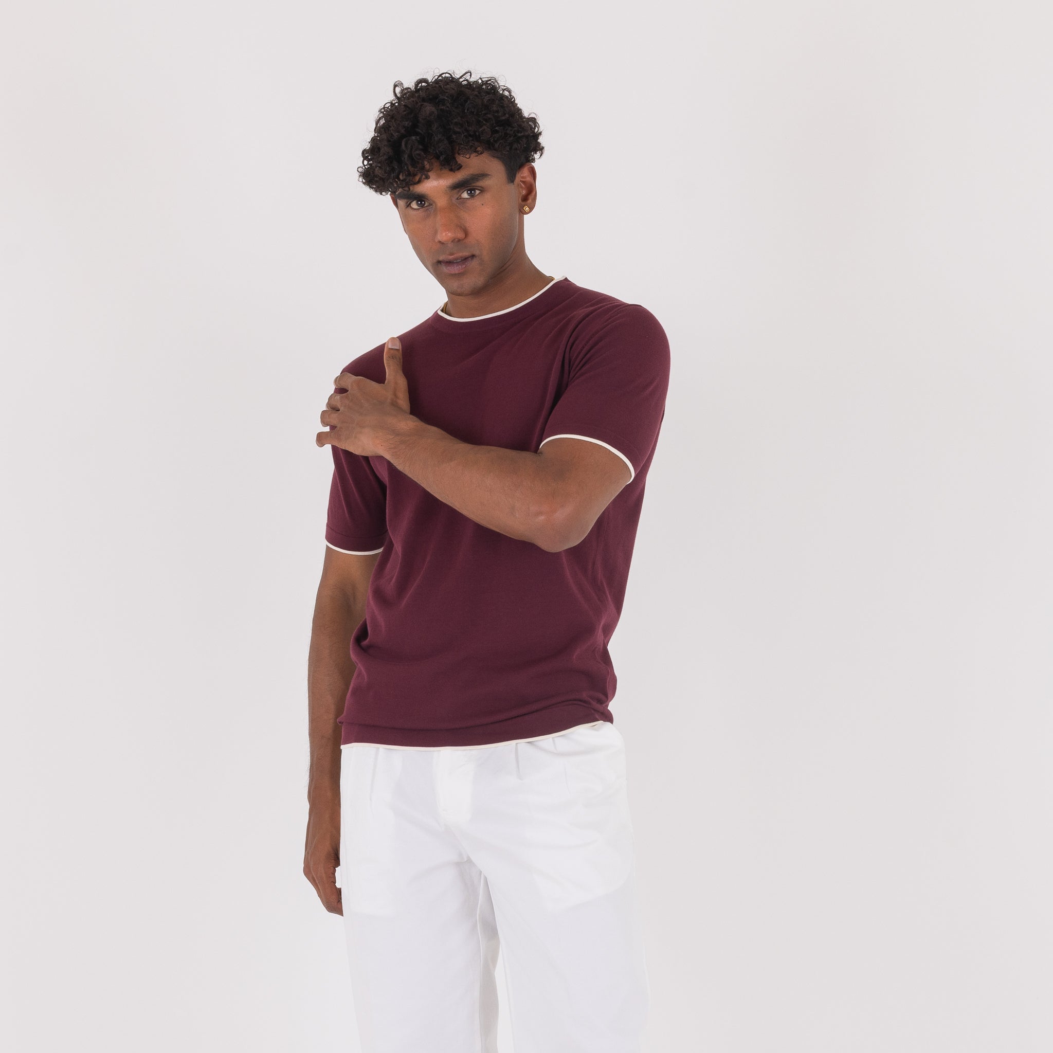 COLLO CREPE CON BORDINO-11531|Colore:Bordeaux