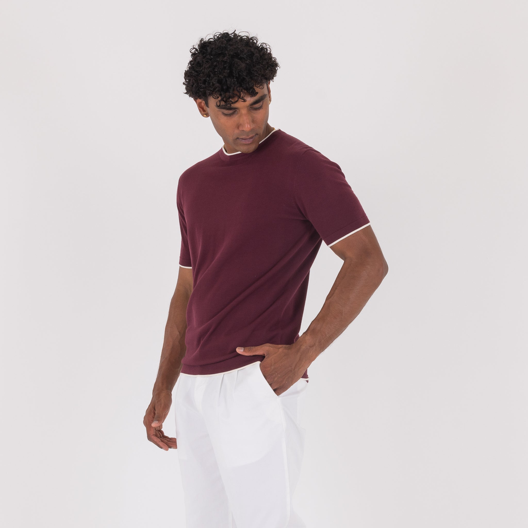 G/COLLO CREPE CON BORDINO-11531|Colore:Bordeaux