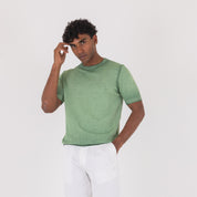 G/COLLO CREPE STONE WASH-11532|Colore:Verde