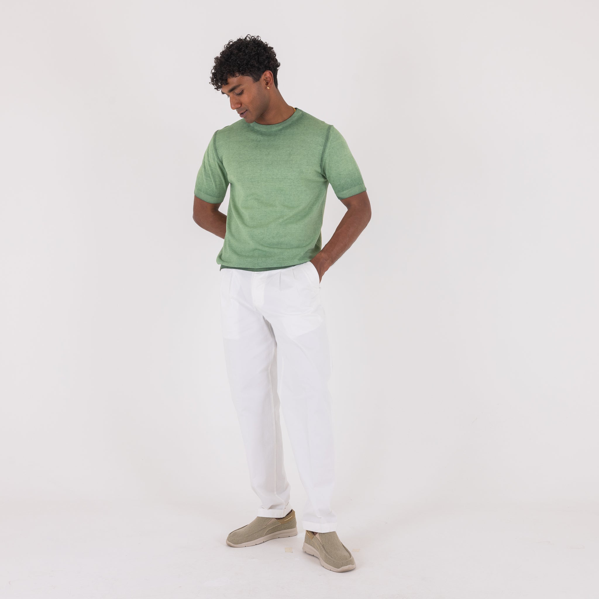 G/COLLO CREPE STONE WASH-11532|Colore:Verde