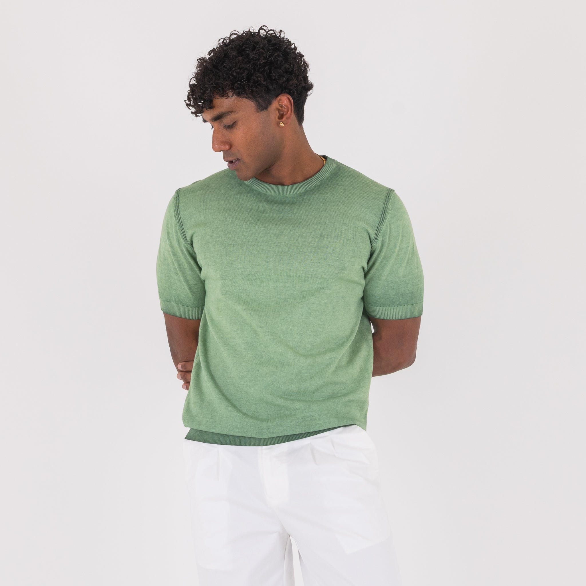 G/COLLO CREPE STONE WASH-11532|Colore:Verde