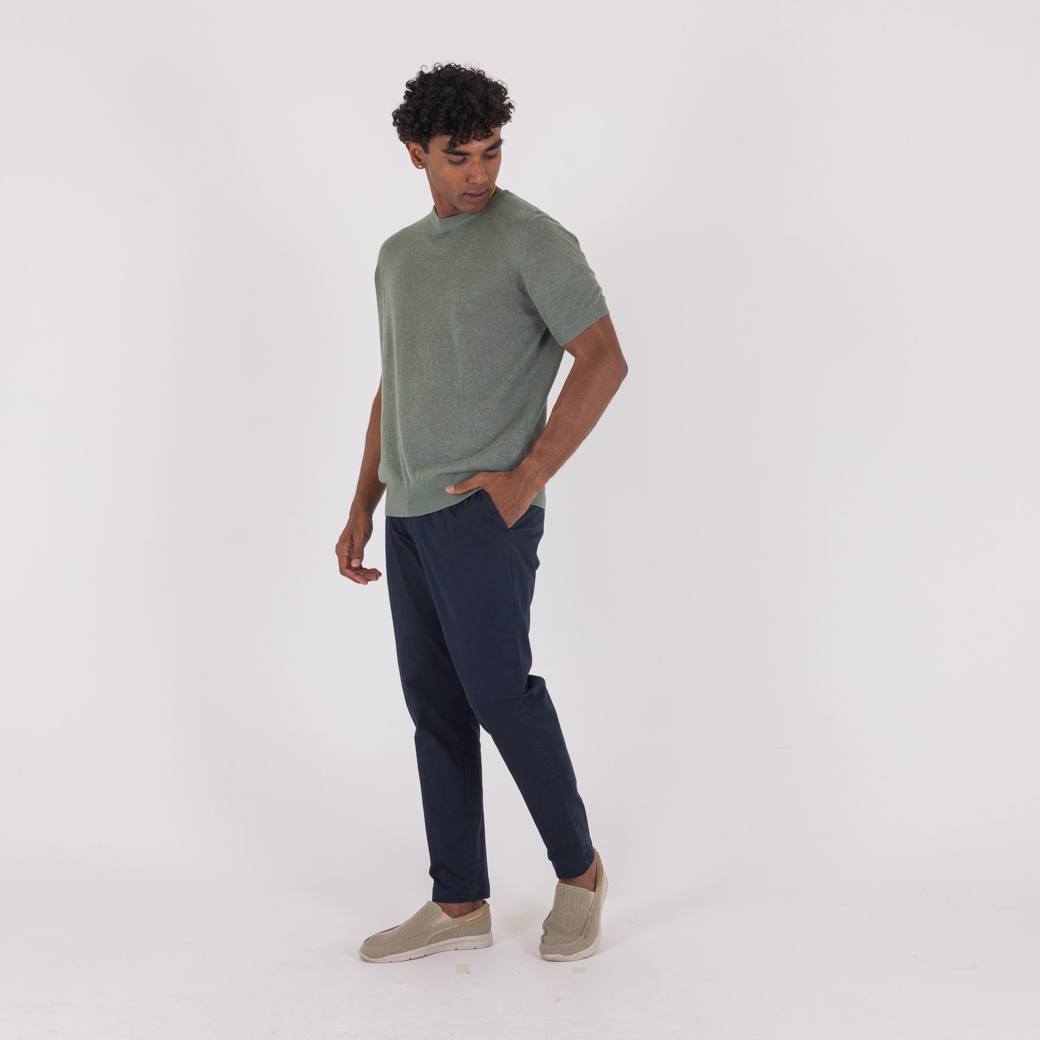 MAGLIA IN CANAPA-11538|Colore:Verde