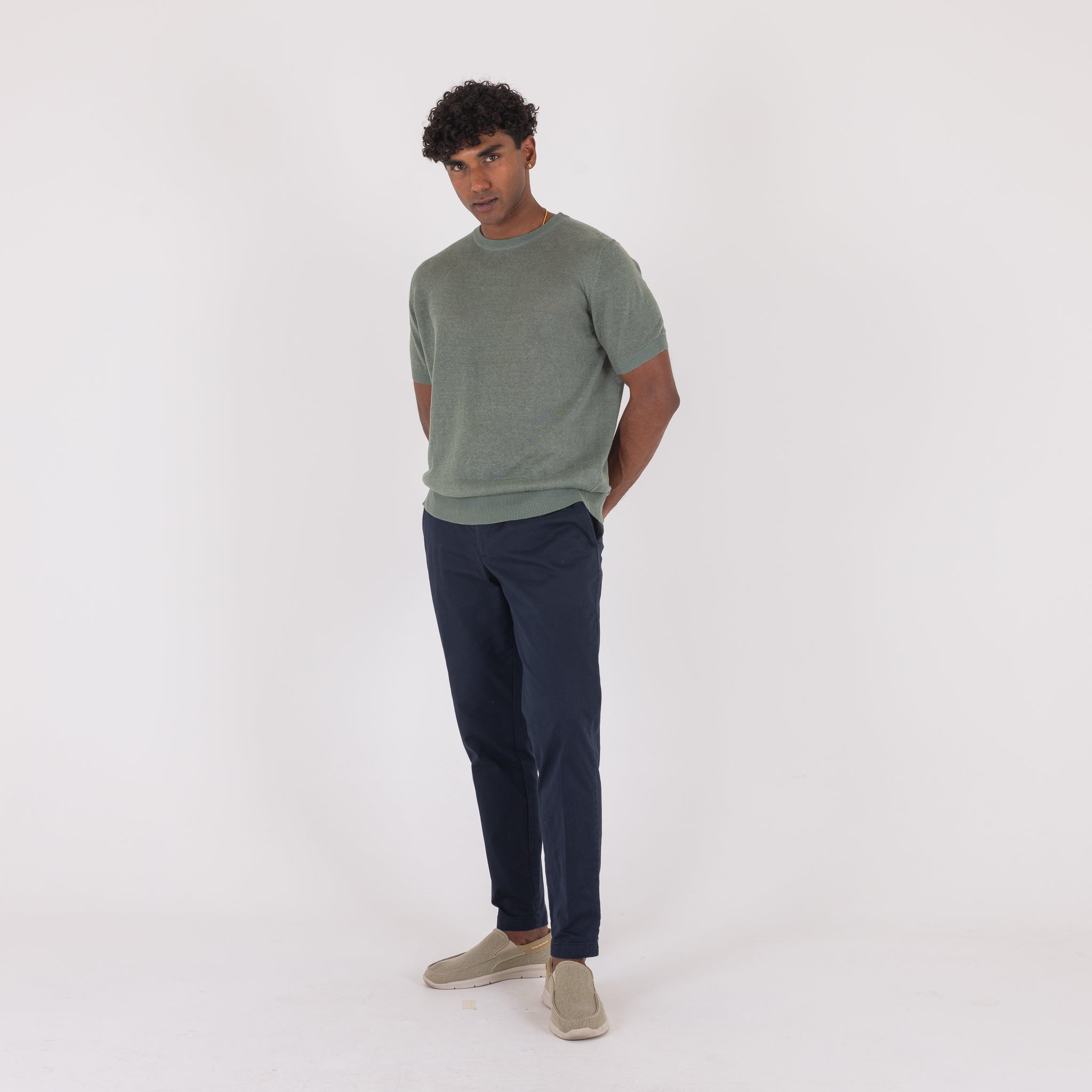 MAGLIA IN CANAPA-11538|Colore:Verde