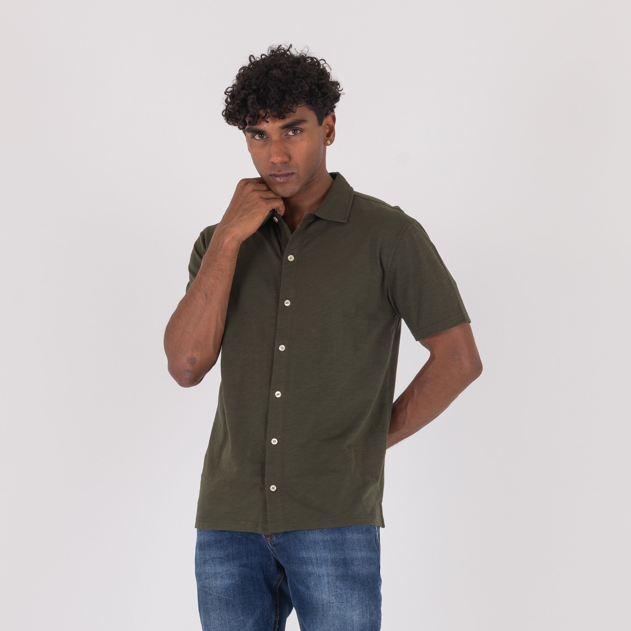 POLO CAMICIA FIAMMATA-11543|Colore:Militare