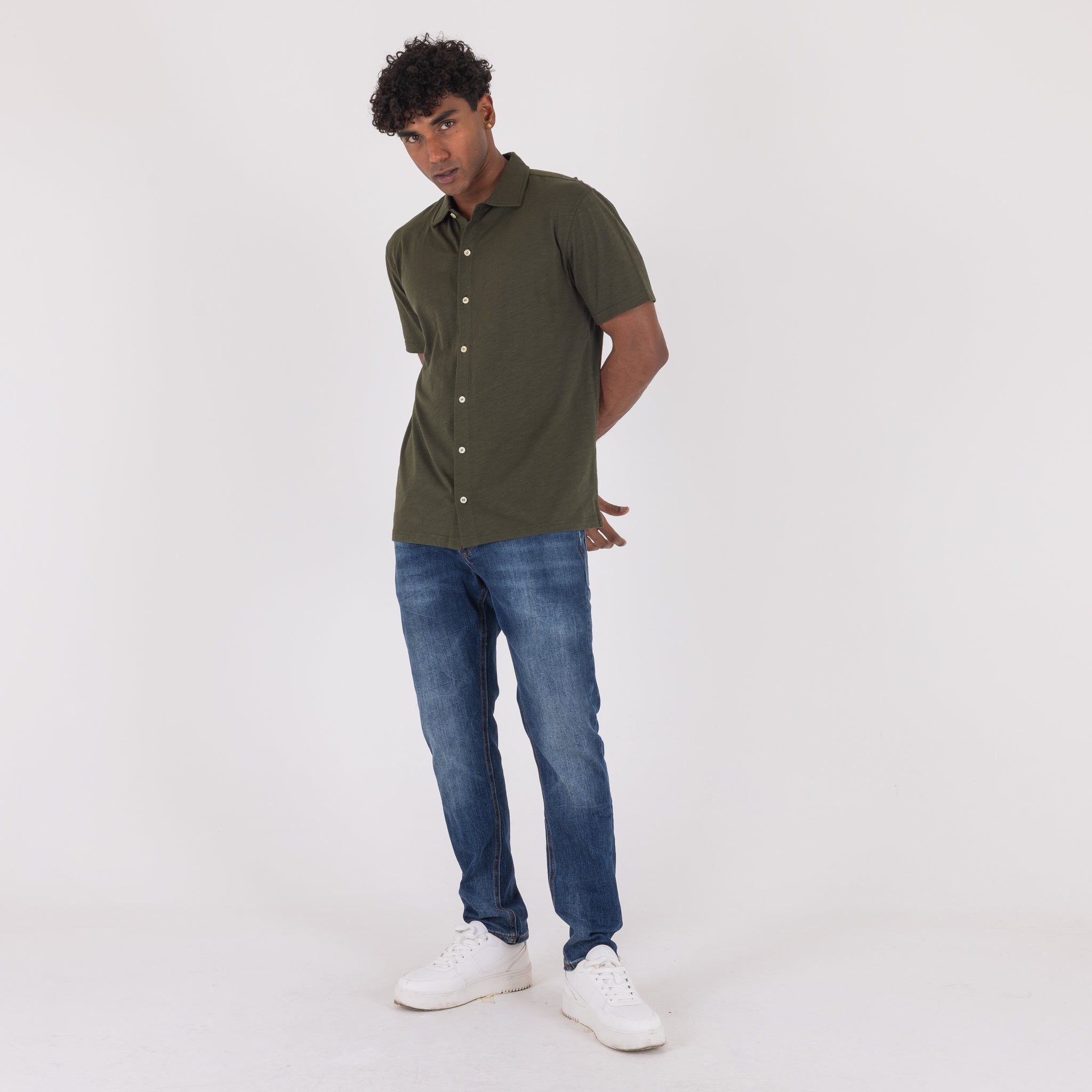POLO CAMICIA FIAMMATA-11543|Colore:Militare