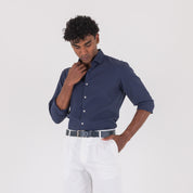 CAMICIA COSTINA COTONE-11547|Colore:Blu