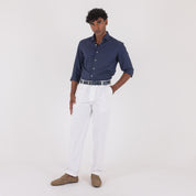 CAMICIA COSTINA COTONE-11547|Colore:Blu