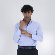 CAMICIA COTONE GOFFRATO-11548|Colore:Blu