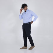 CAMICIA COTONE GOFFRATO-11548|Colore:Blu