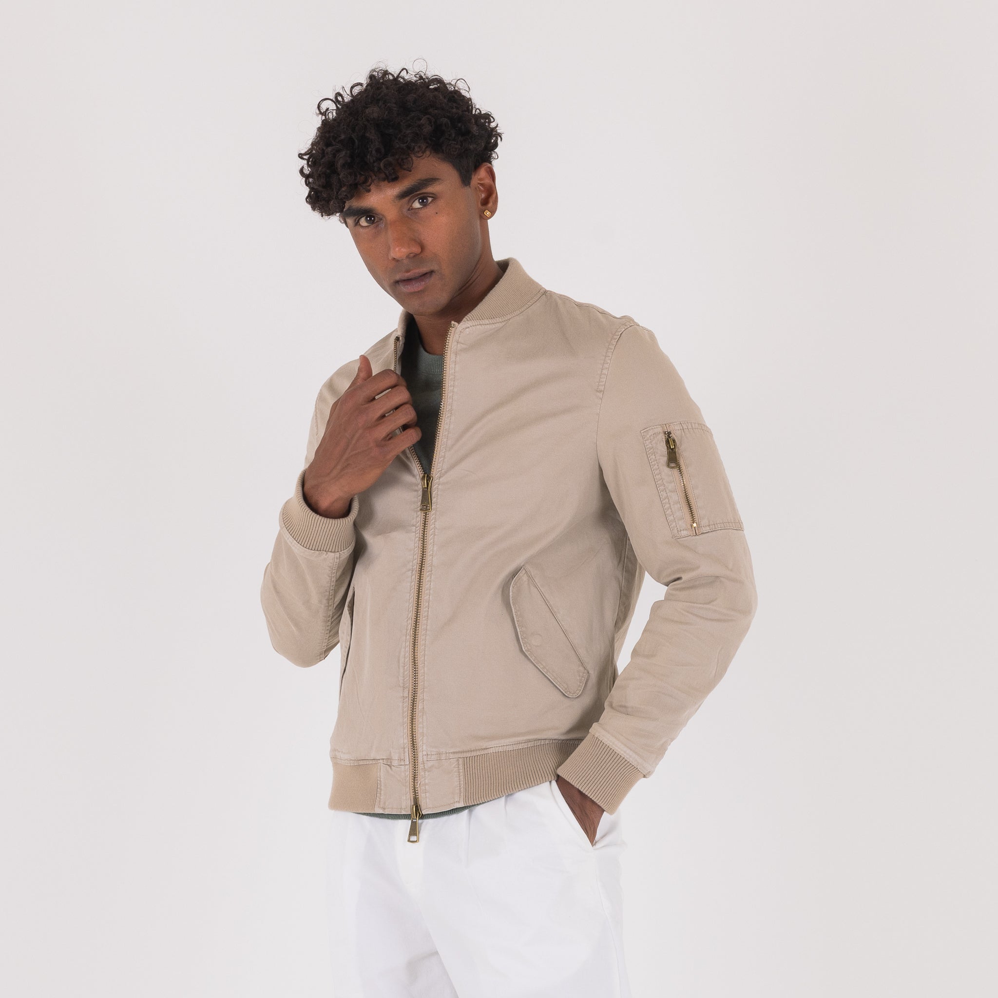 BOMBER COTONE ELICOPTER-11499|Colore:Beige