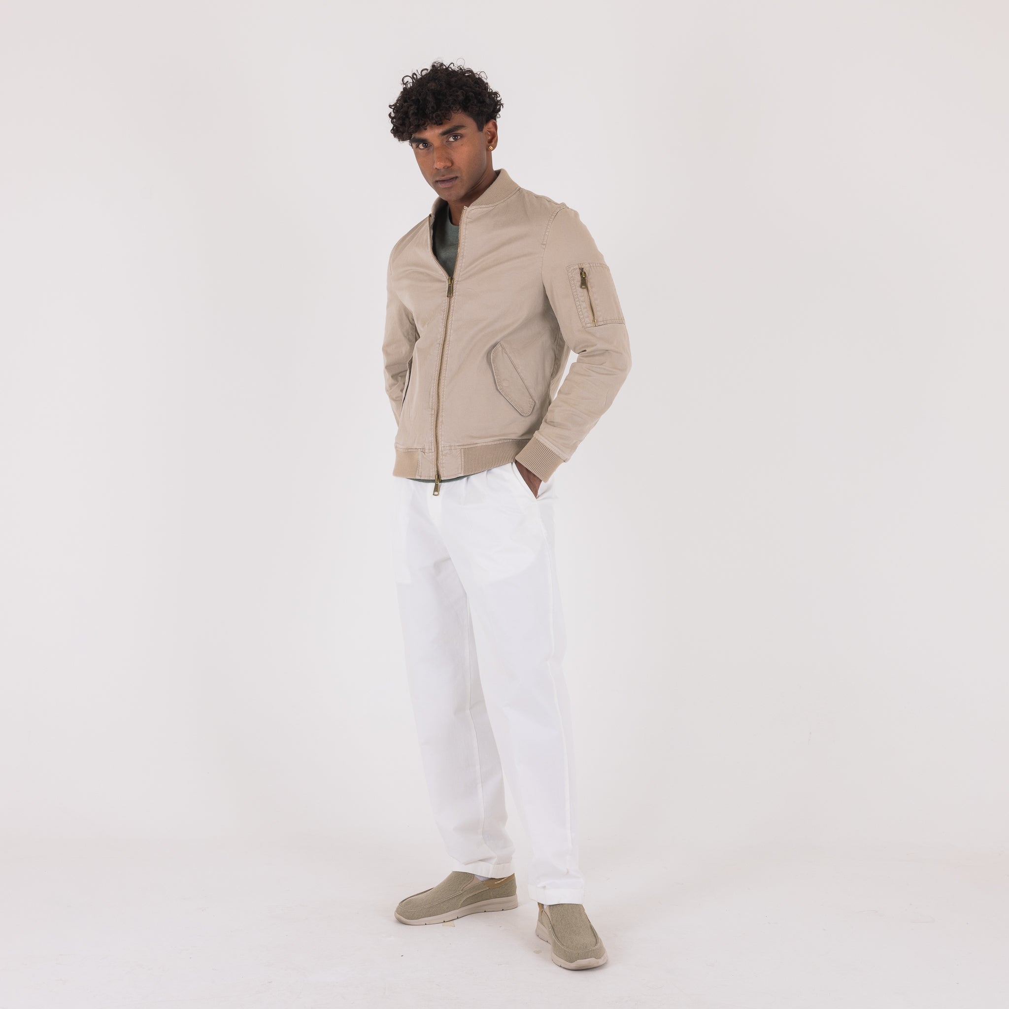 BOMBER COTONE ELICOPTER-11499|Colore:Beige