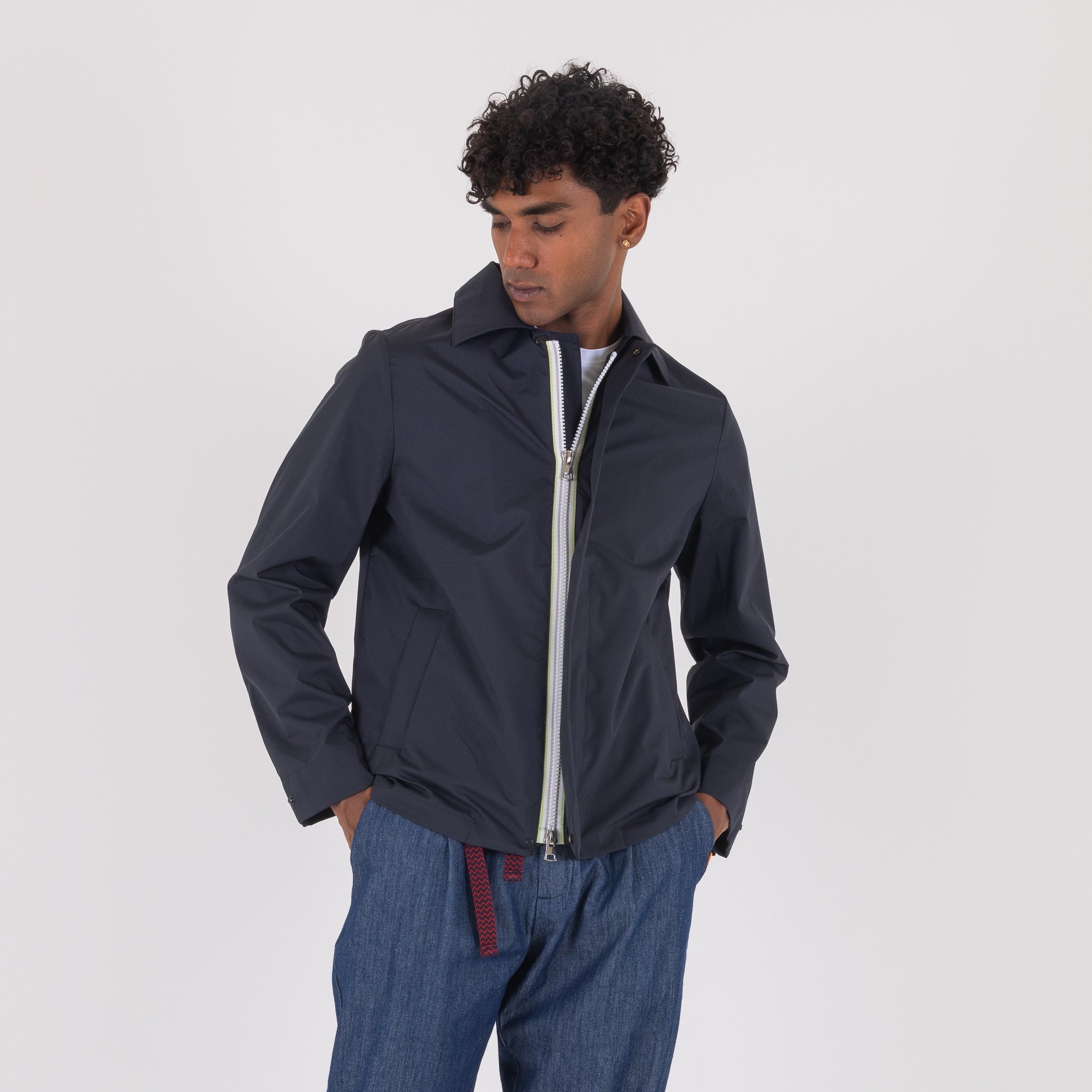 JACKET ZIP COLLO REVERS-11500|Colore:Blu