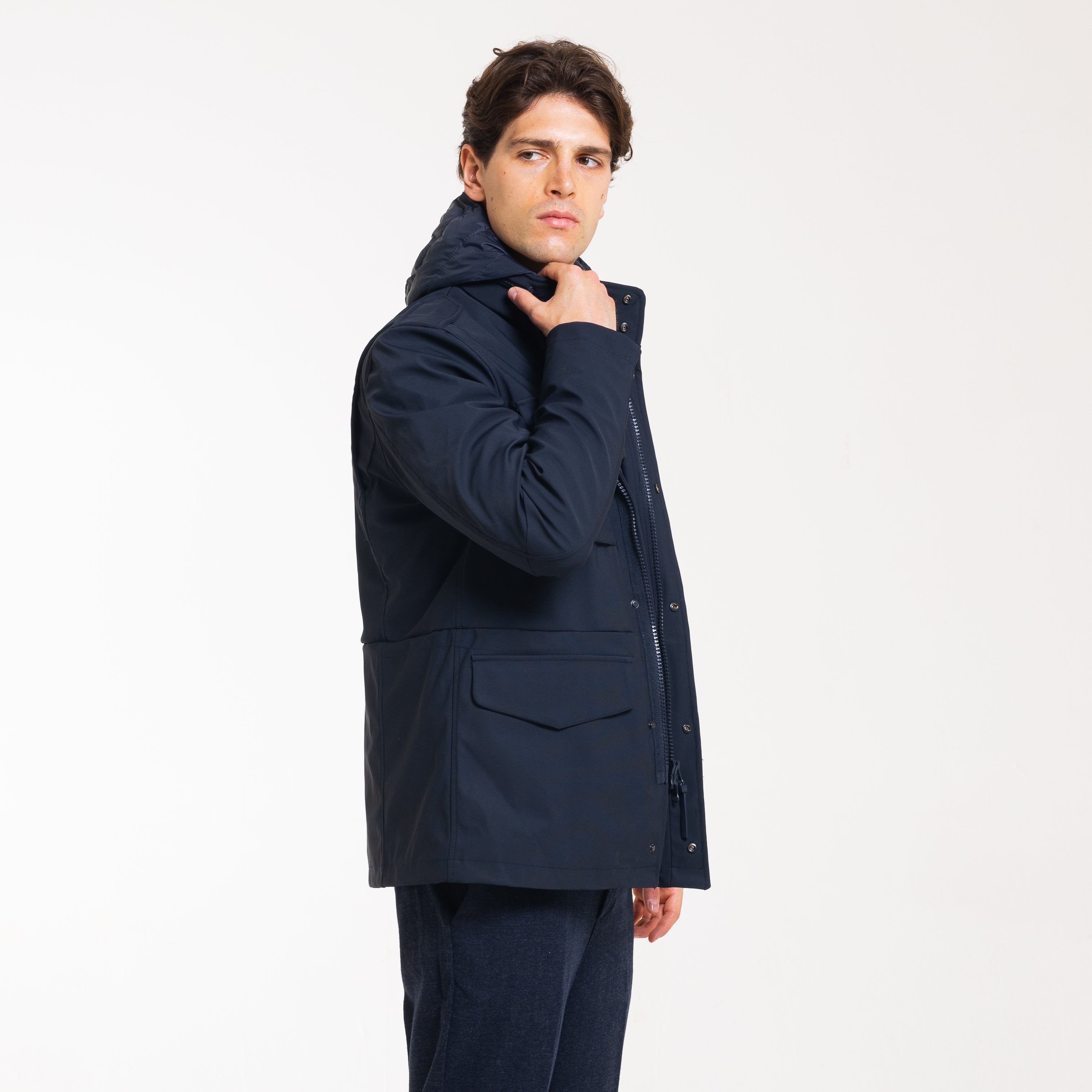 FIELD JACKET DOUBLE CON PIUMINO-11644|Colore:Blu