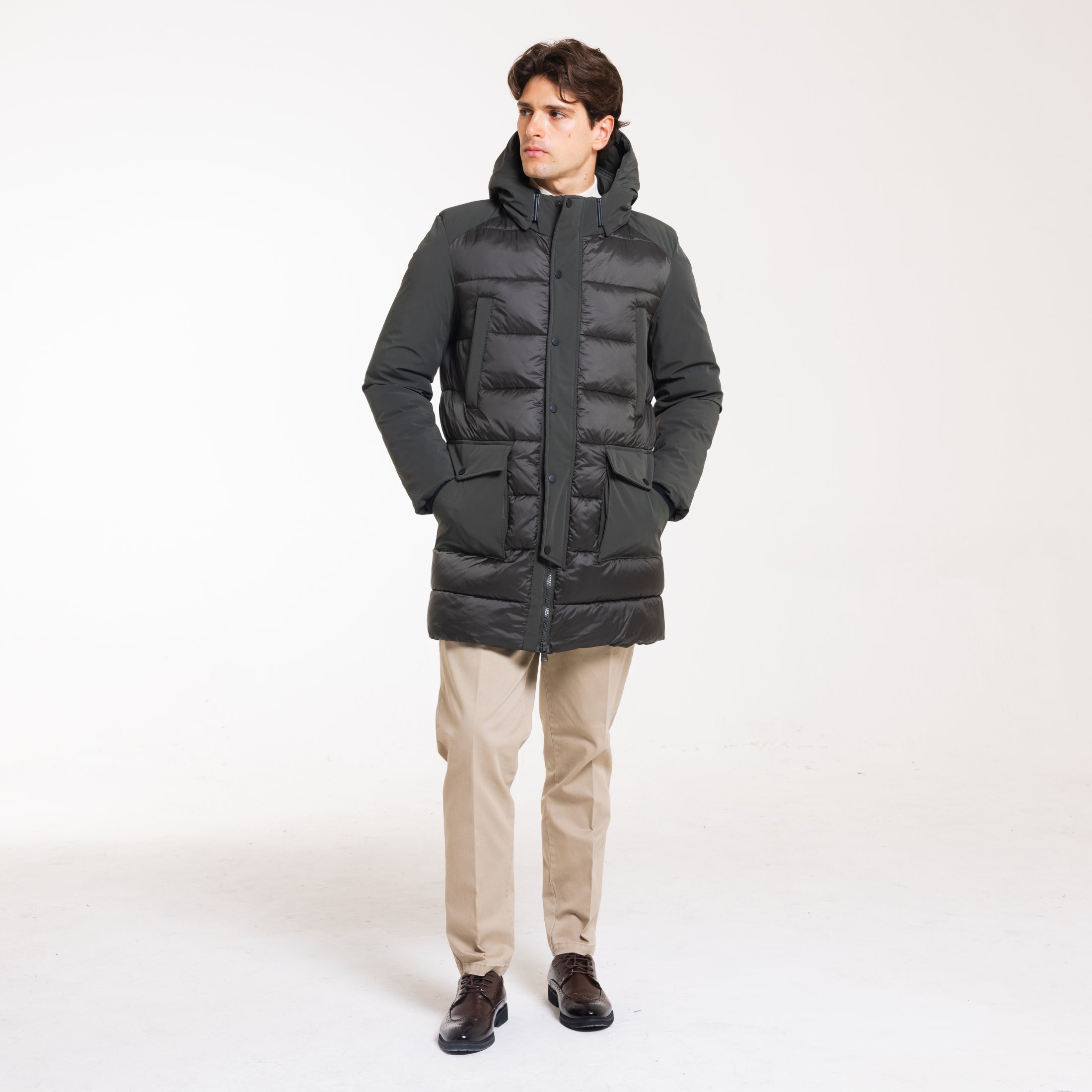 PARKA NEW ACCOPPIATO-11646|Colore:Verde