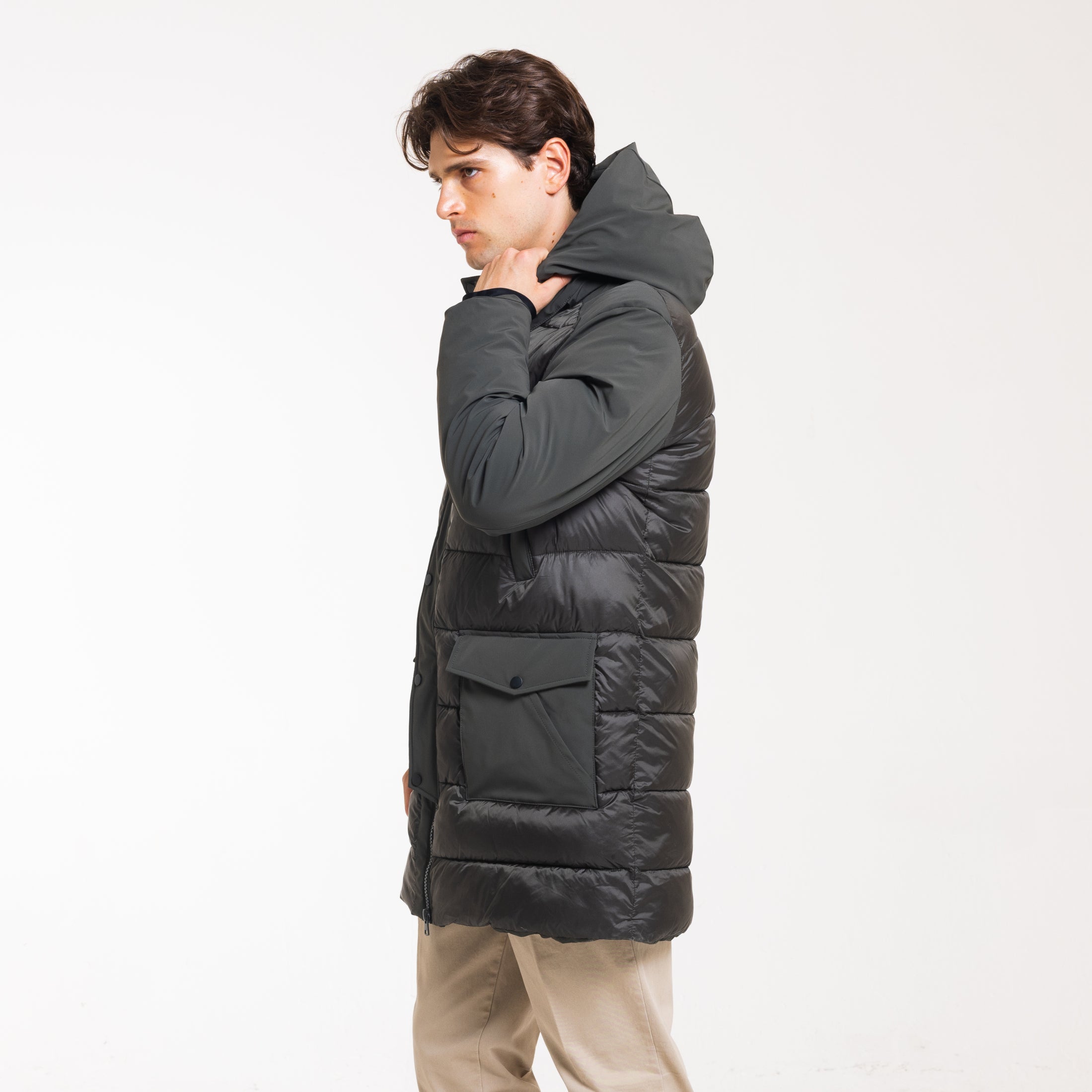 PARKA NEW ACCOPPIATO-11646|Colore:Verde