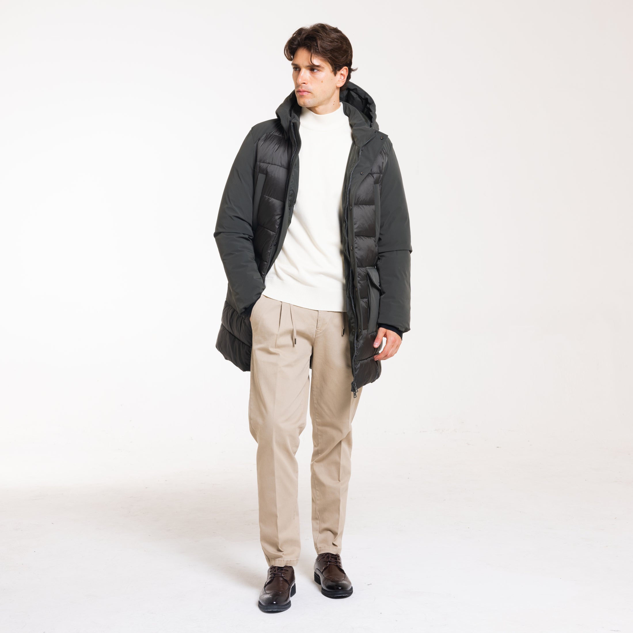 PARKA NEW ACCOPPIATO-11646|Colore:Verde